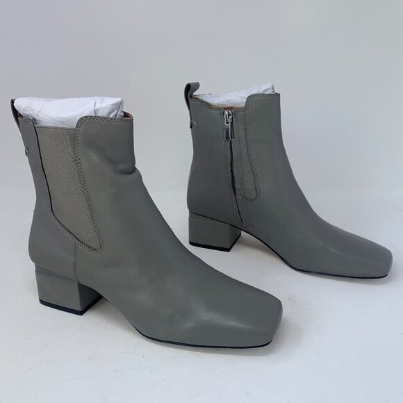 Franco Sarto L-Waxton H7349L3 Chelsea Boots Women 7 W Gray Leather Side Zip 0745 - Picture 1 of 10